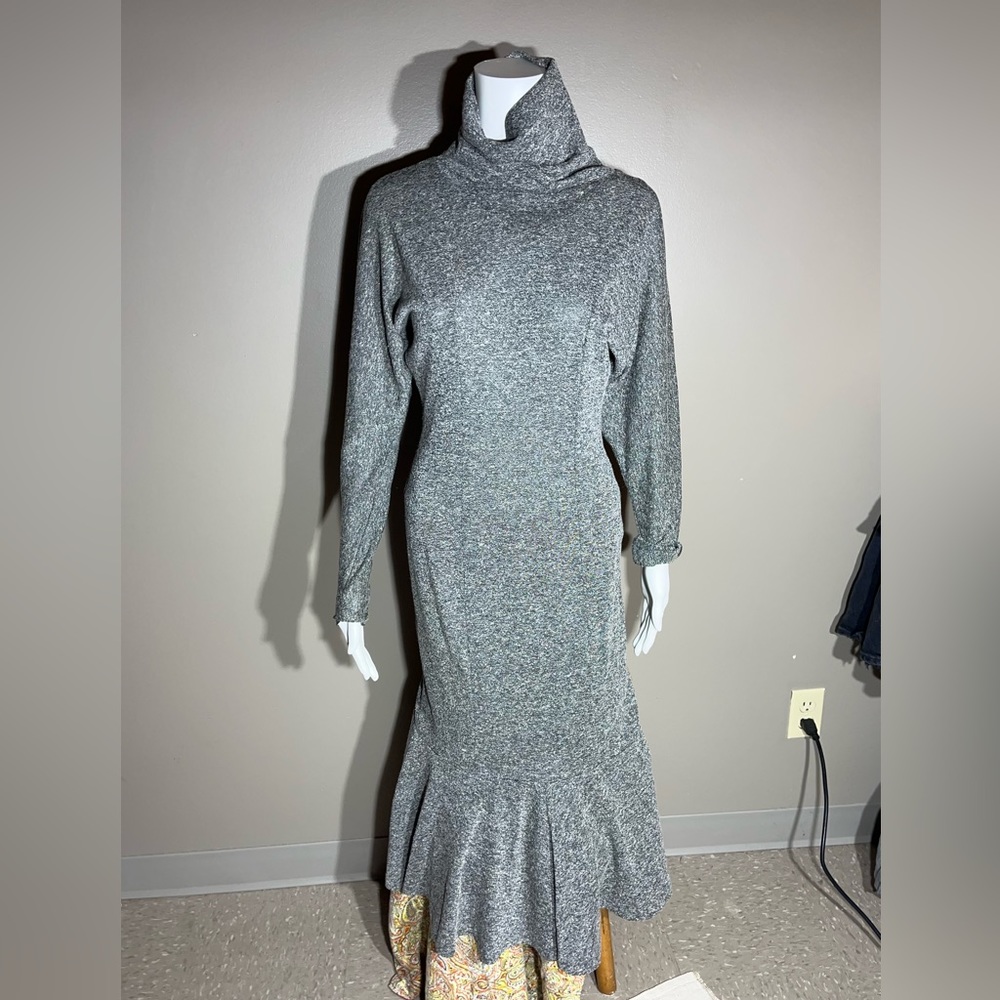Gray Long Sleeve Women's Dress